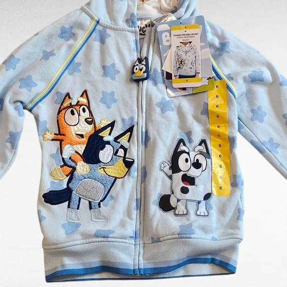 Bluey Zip Up Hoodie Jacket Size 6 - Picture 3 of 14
